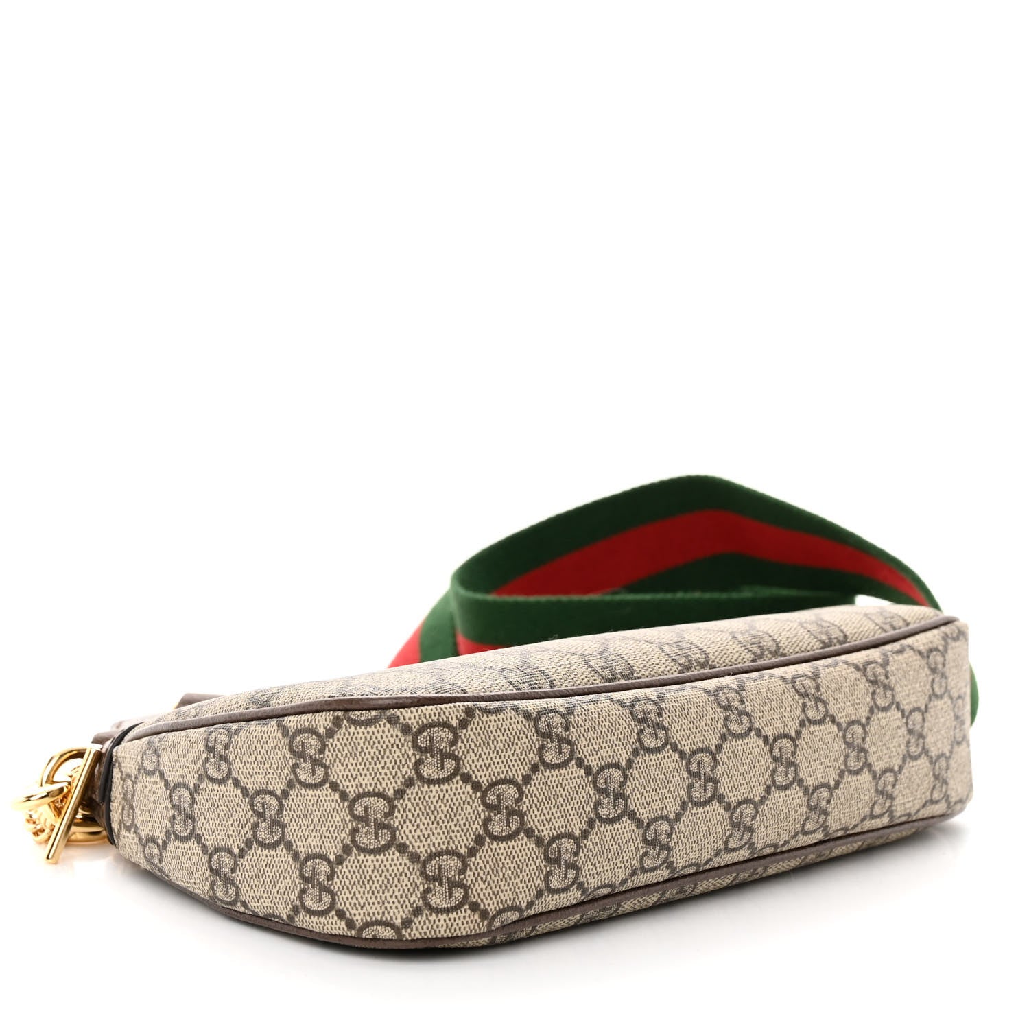 Gucci GG Supreme Monogram Textured Dollar Calfskin Web Small Ophidia GG Handbag Beige Ebony New Acero 4 of 10