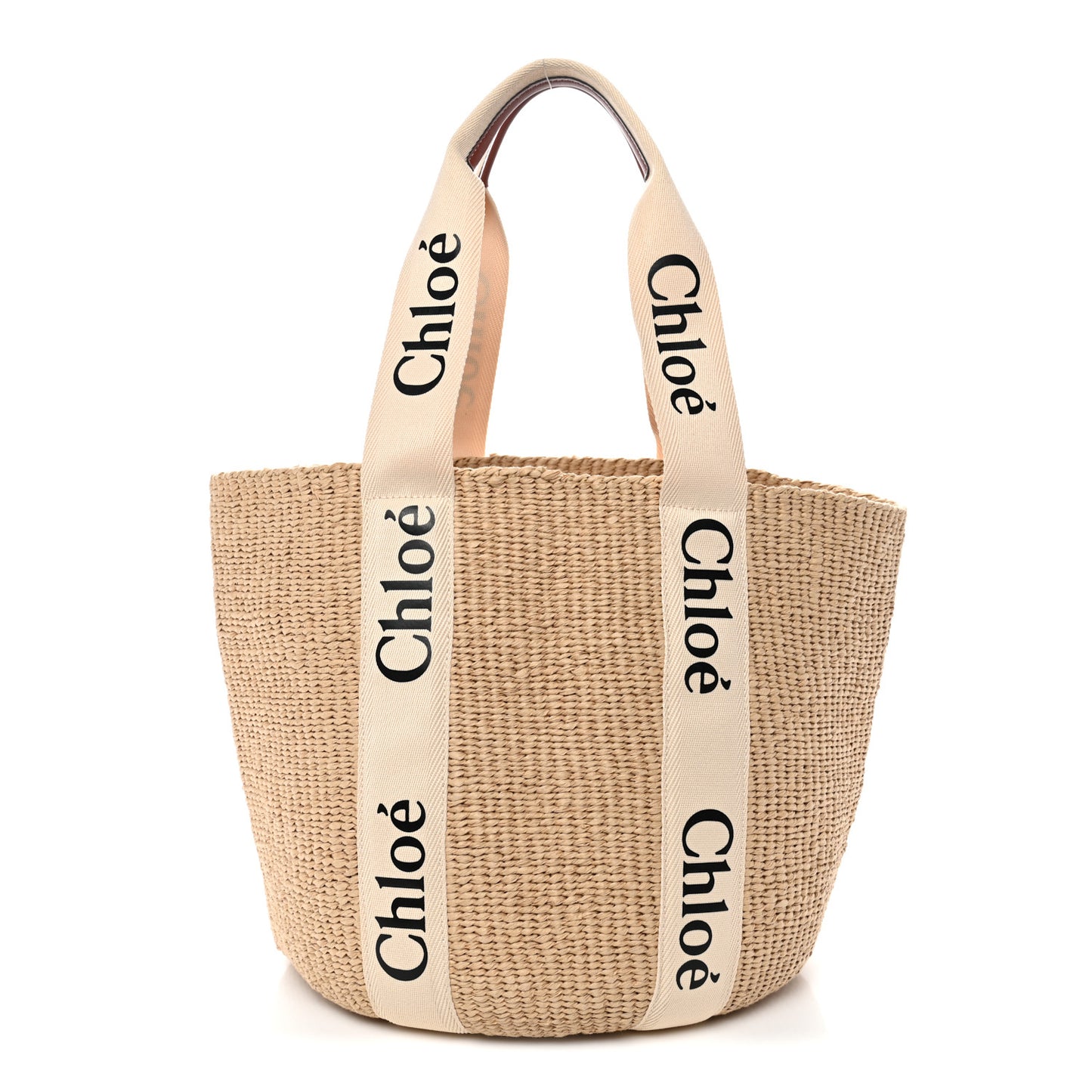 Raffia Large Woody Tote White