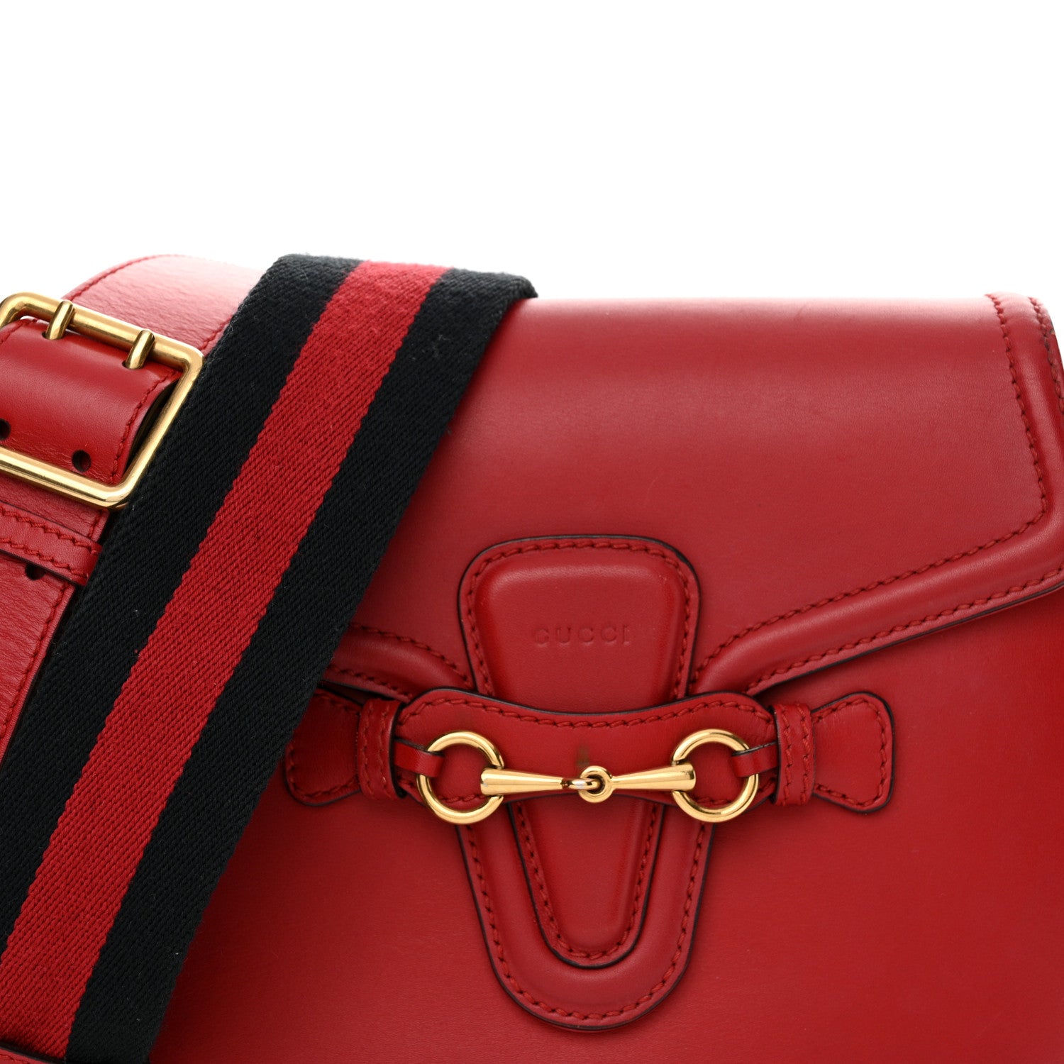 Gucci Ruinart Calfskin Medium Lady Web Shoulder Bag Hibiscus Red 8 of 17