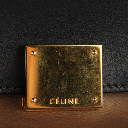 Celine Smooth Calfskin Suede Medium Tri-Color Trapeze Olive 5 of 9
