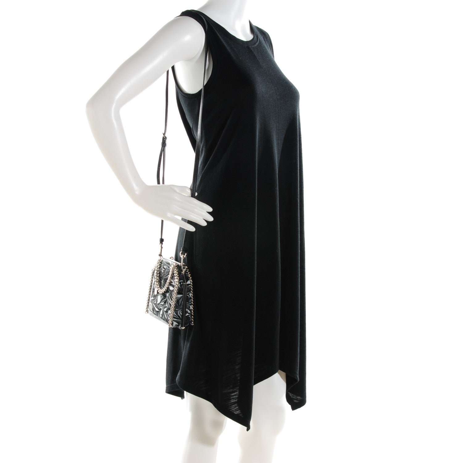 Stella McCartney Marbled Enamel Falabella Crossbody Clutch Black 2 of 6