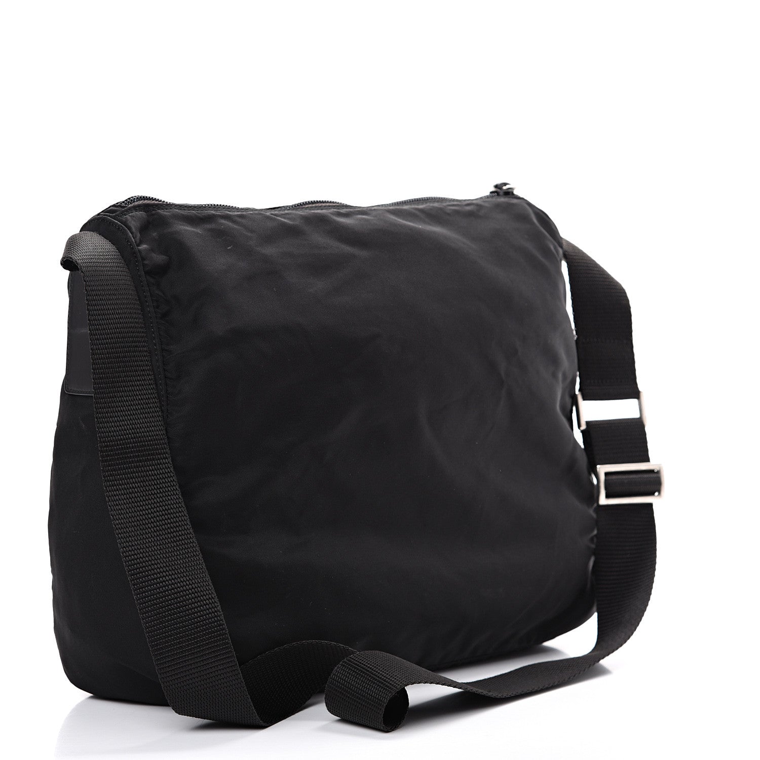 Prada Nylon Flat Messenger Bag Black 2 of 14