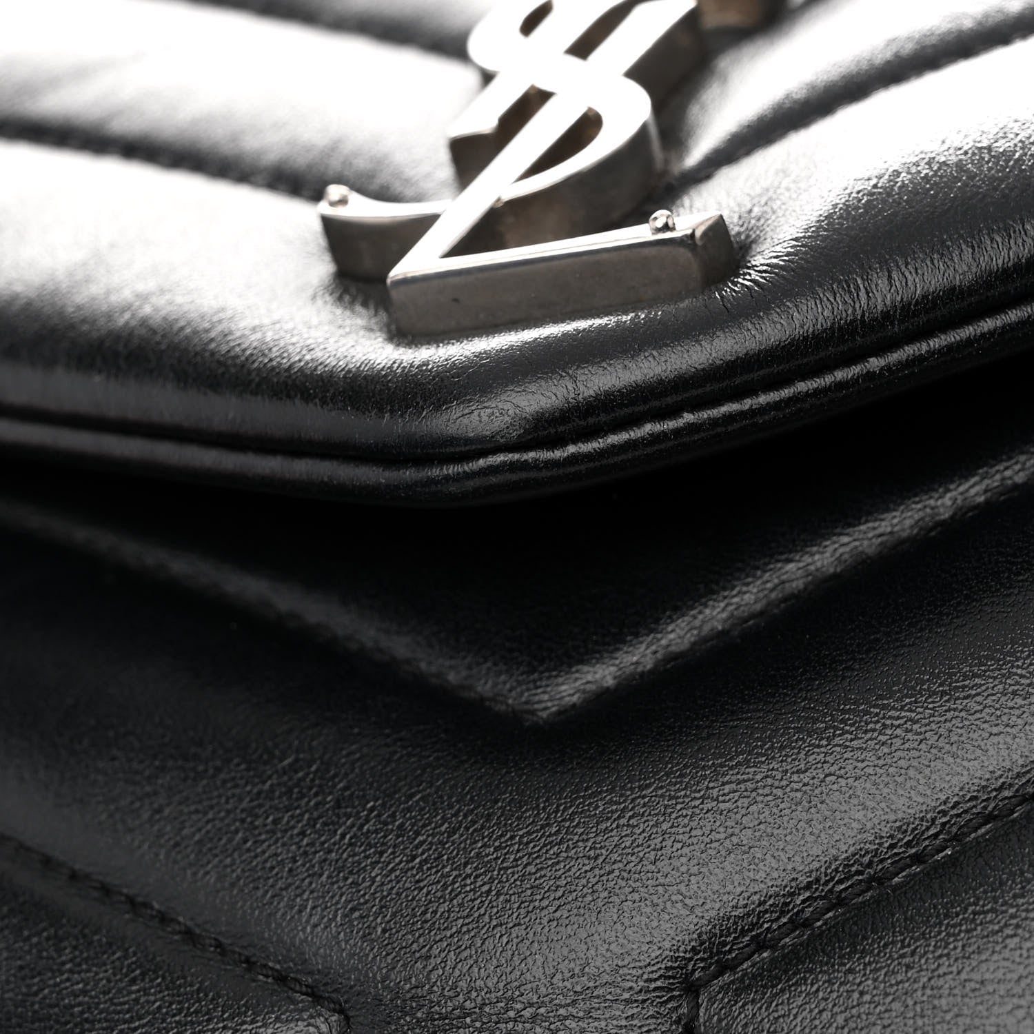 Saint Laurent Calfskin Y Quilted Monogram Medium Loulou Chain Satchel Black 21 of 22