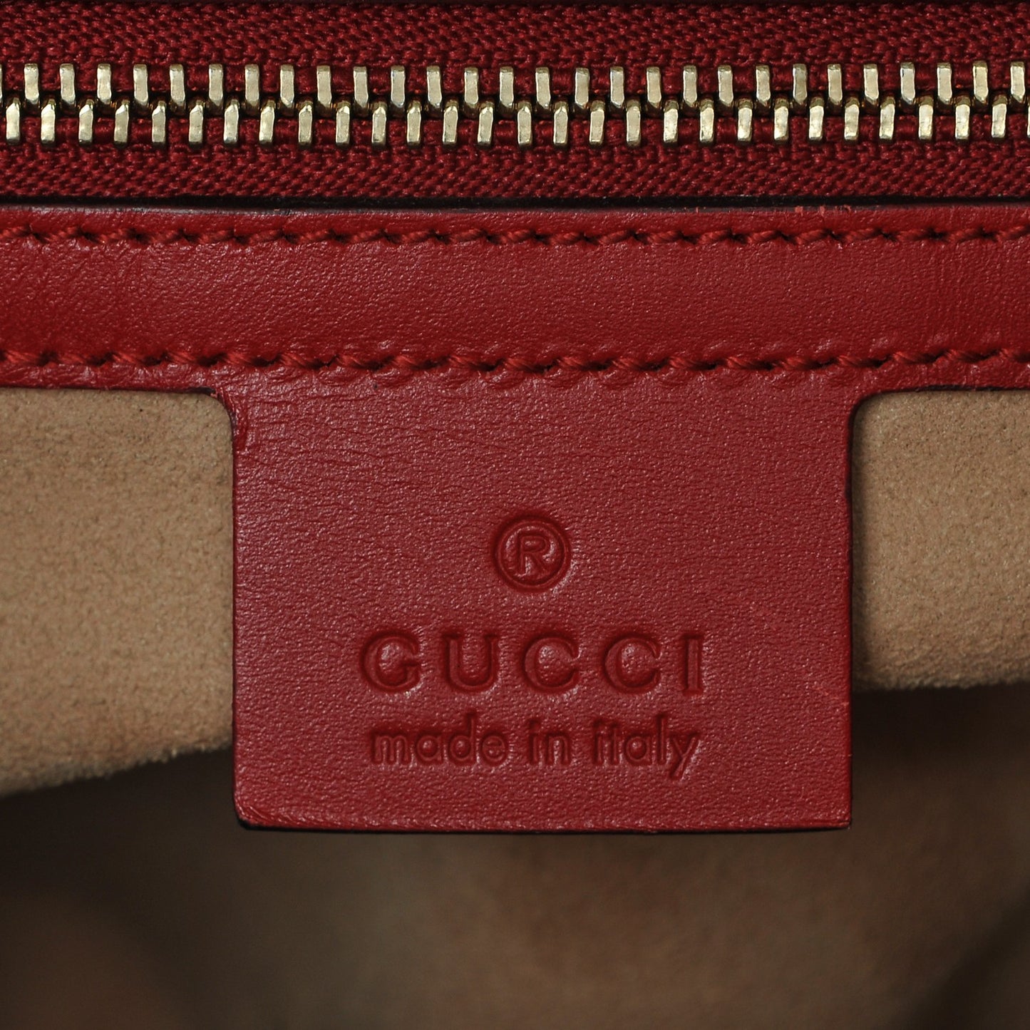 Guccissima Signature Medium Padlock Top Handle Bag Hibiscus Red