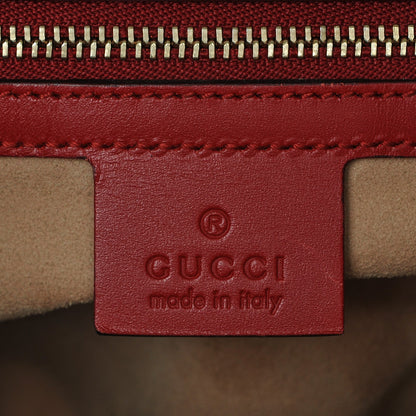 Gucci Guccissima Signature Medium Padlock Top Handle Bag Hibiscus Red 6 of 7