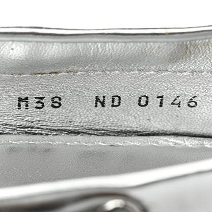 Louis Vuitton Patent Calfskin Monogram Gloria Loafers 38 Silver 10 of 19