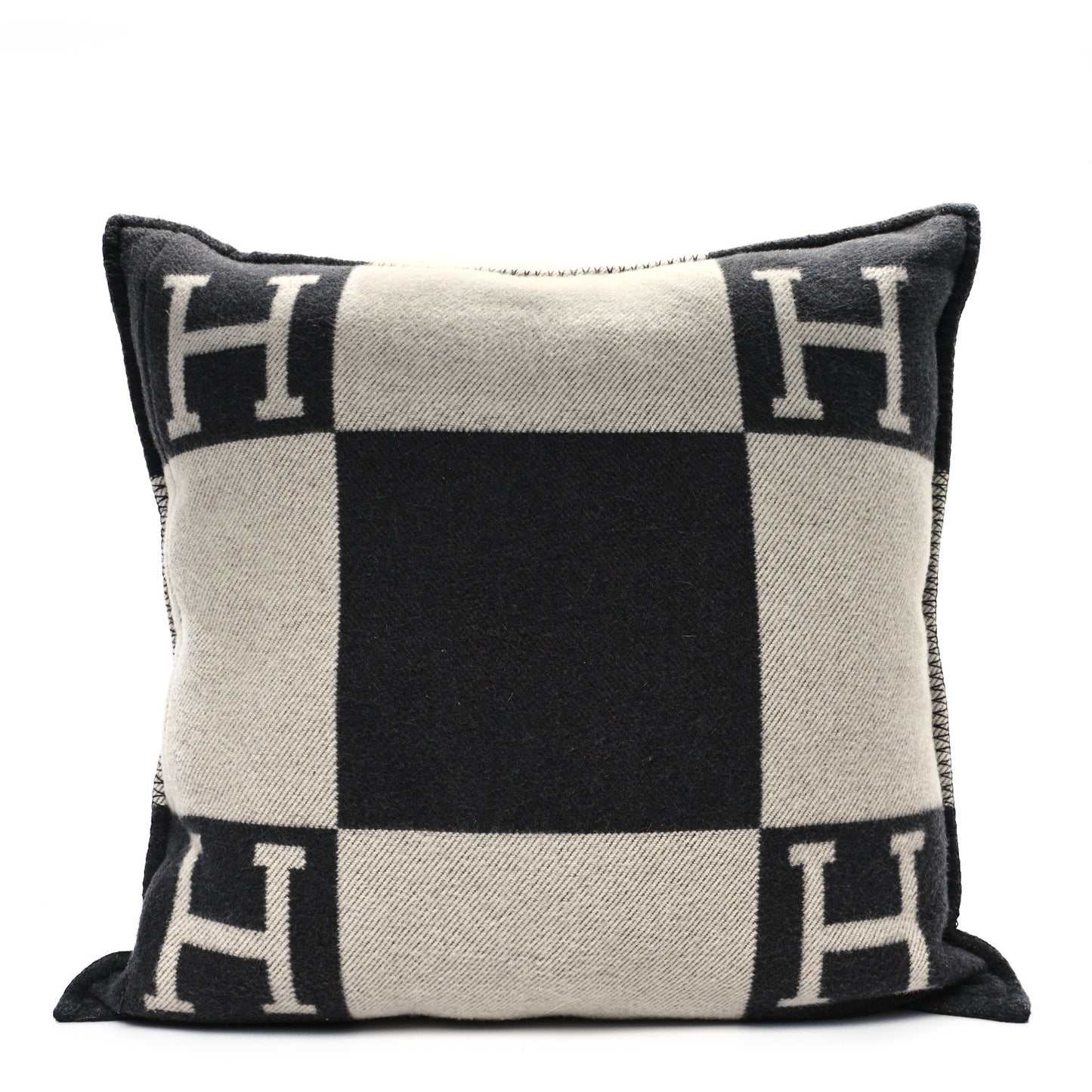 Wool Cashmere Avalon Pillow PM Ecru Gris Fonce