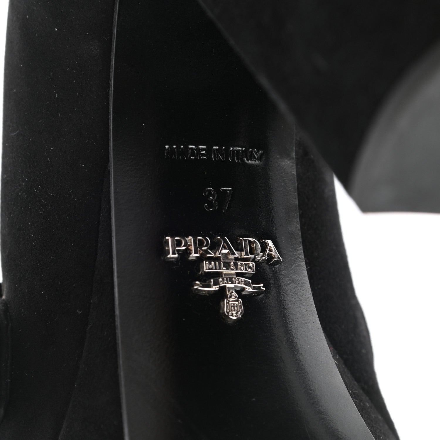 Prada Suede Kiltie 110 Platform Pumps 37 Black 6 of 8