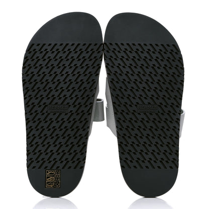 Hermes Calfskin Womens Chypre Sandals 37 Bleu Glacier 4 of 4