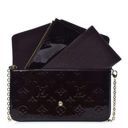 Louis Vuitton Vernis Pochette Felicie Chain Wallet Amarante 3 of 9