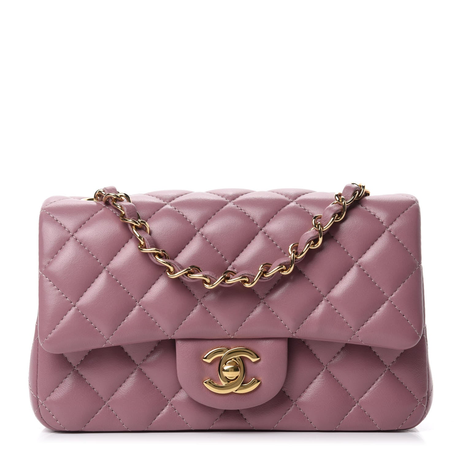 Chanel Lambskin Quilted Mini Rectangular Flap Purple 1 of 11
