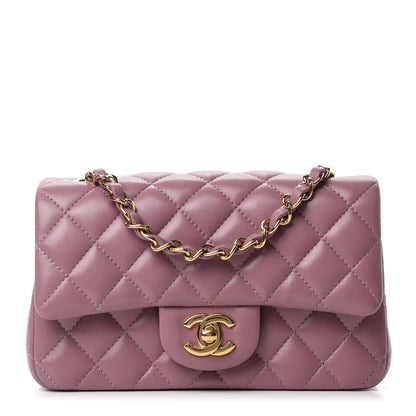 Chanel Lambskin Quilted Mini Rectangular Flap Purple 1 of 11