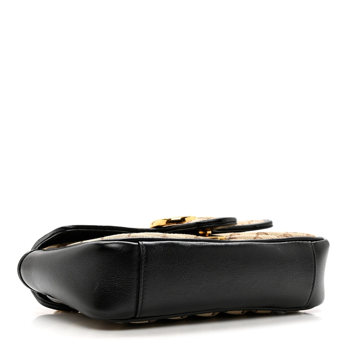 Monogram Matelasse Diagonal Mini GG Marmont Shoulder Bag Beige Black