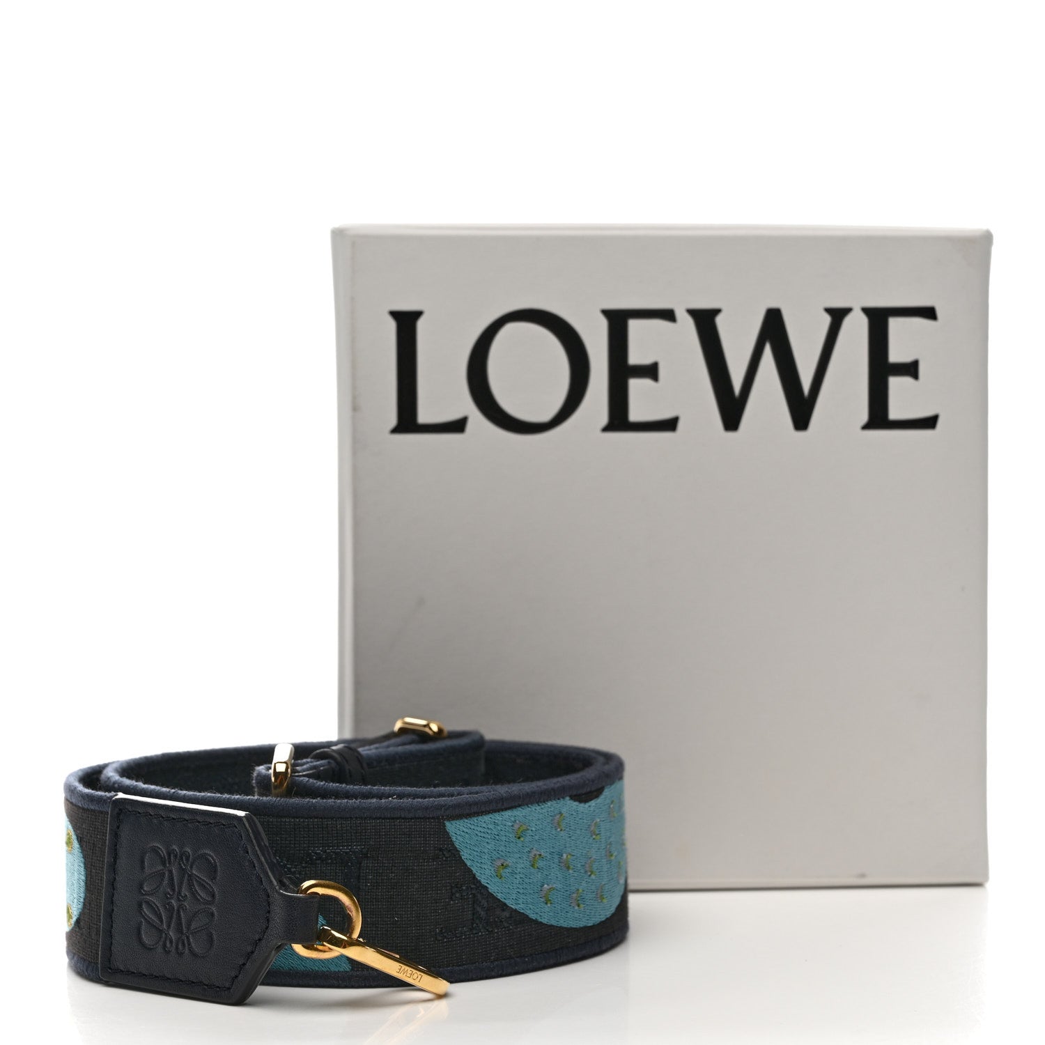 Loewe Calfskin Jacquard Snake Anagram Strap Dark Ink 6 of 6
