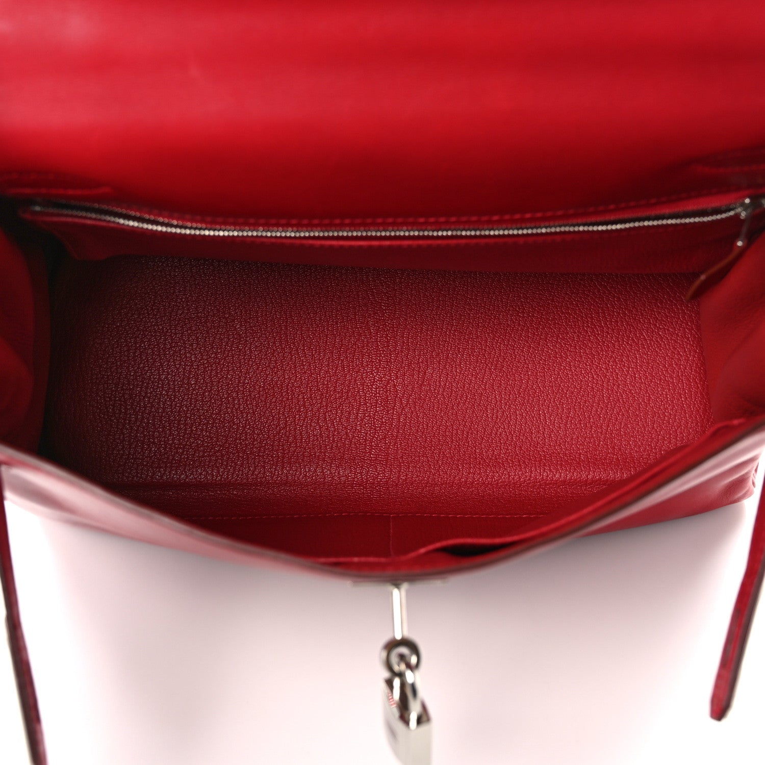 Hermes Tadelakt Kelly Retourne 32 Rouge Vif 4 of 15