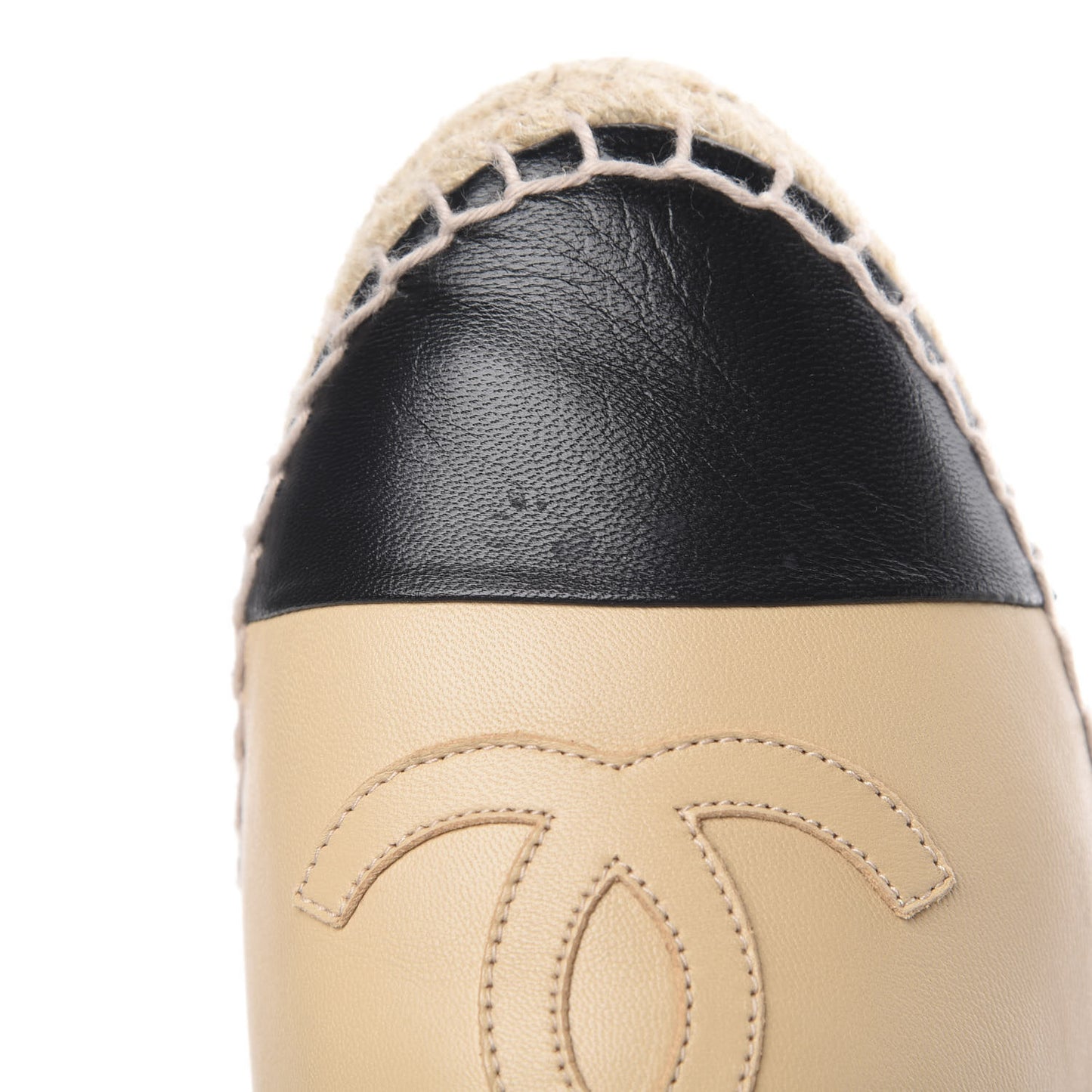 Lambskin CC Espadrilles 39 Beige Black