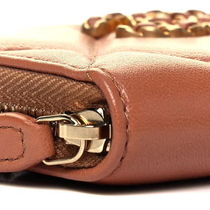 Chanel Lambskin Quilted Chanel 19 Zip Around Coin Purse Wallet Brown 7 of 8