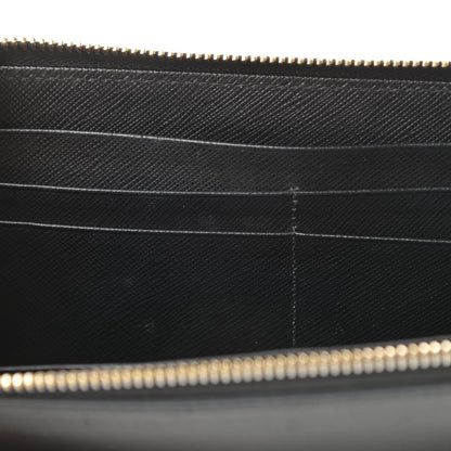 Prada Saffiano Metal Zip Around Wallet Black 8 of 11