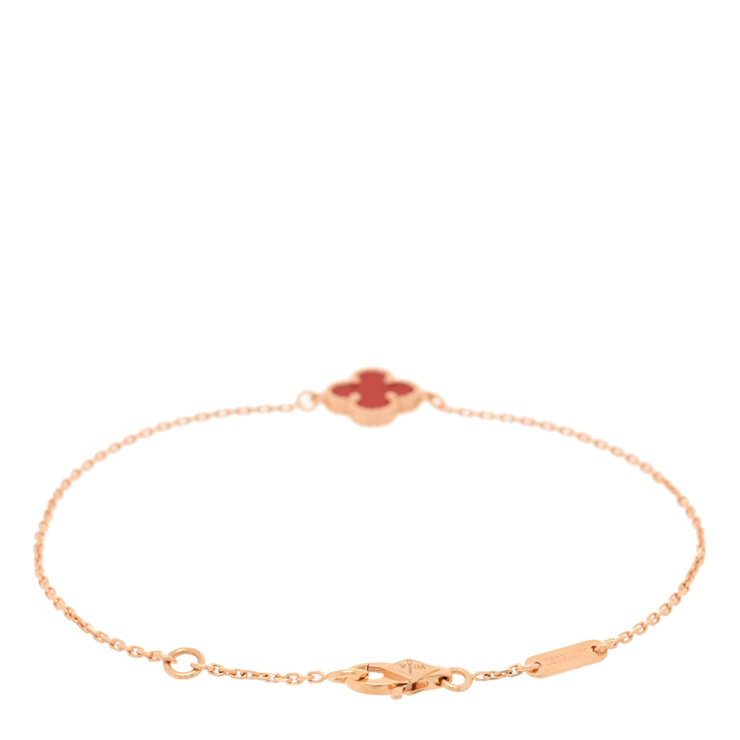 18K Rose Gold Carnelian Sweet Alhambra Bracelet