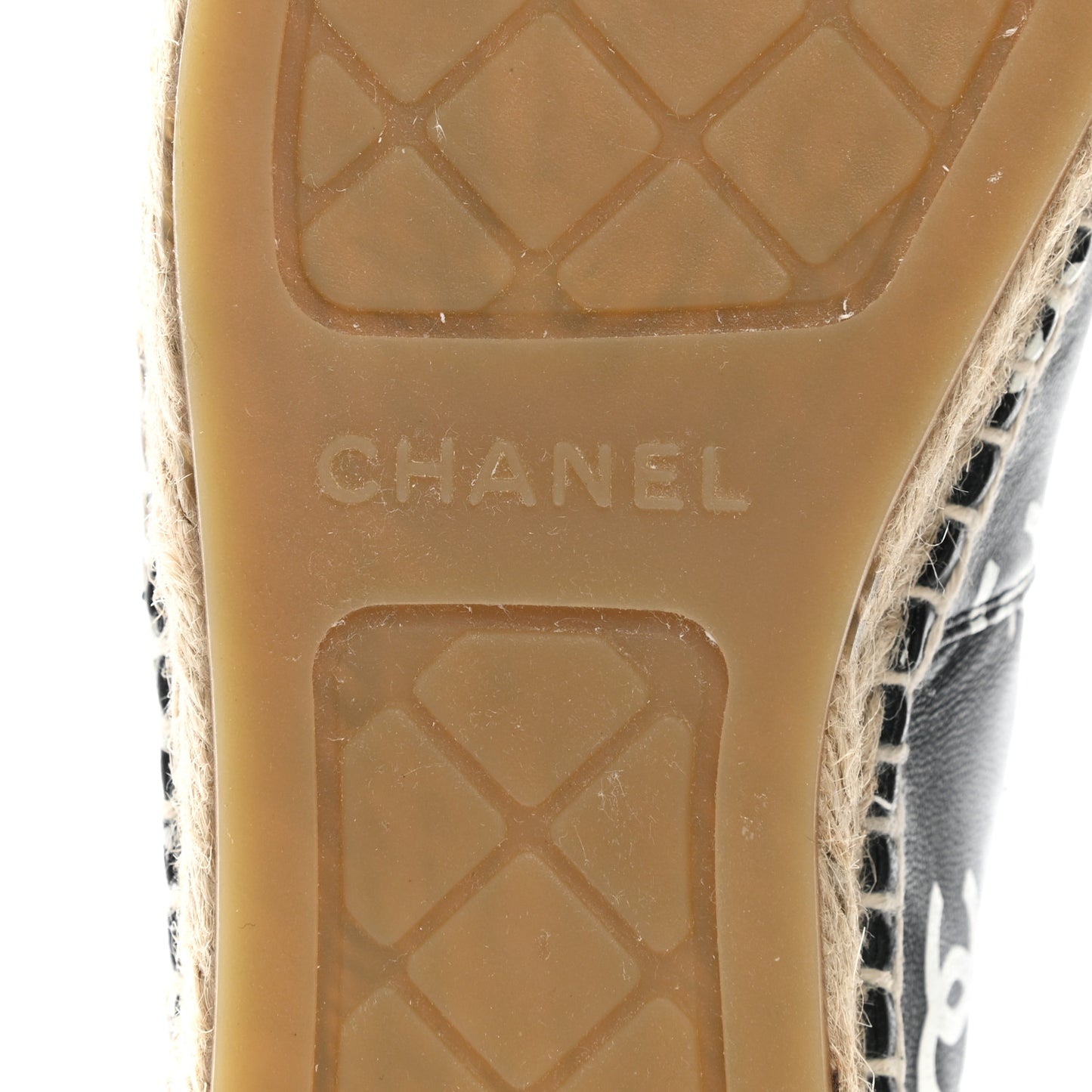 Lambskin Printed CC Espadrilles 39 Black White