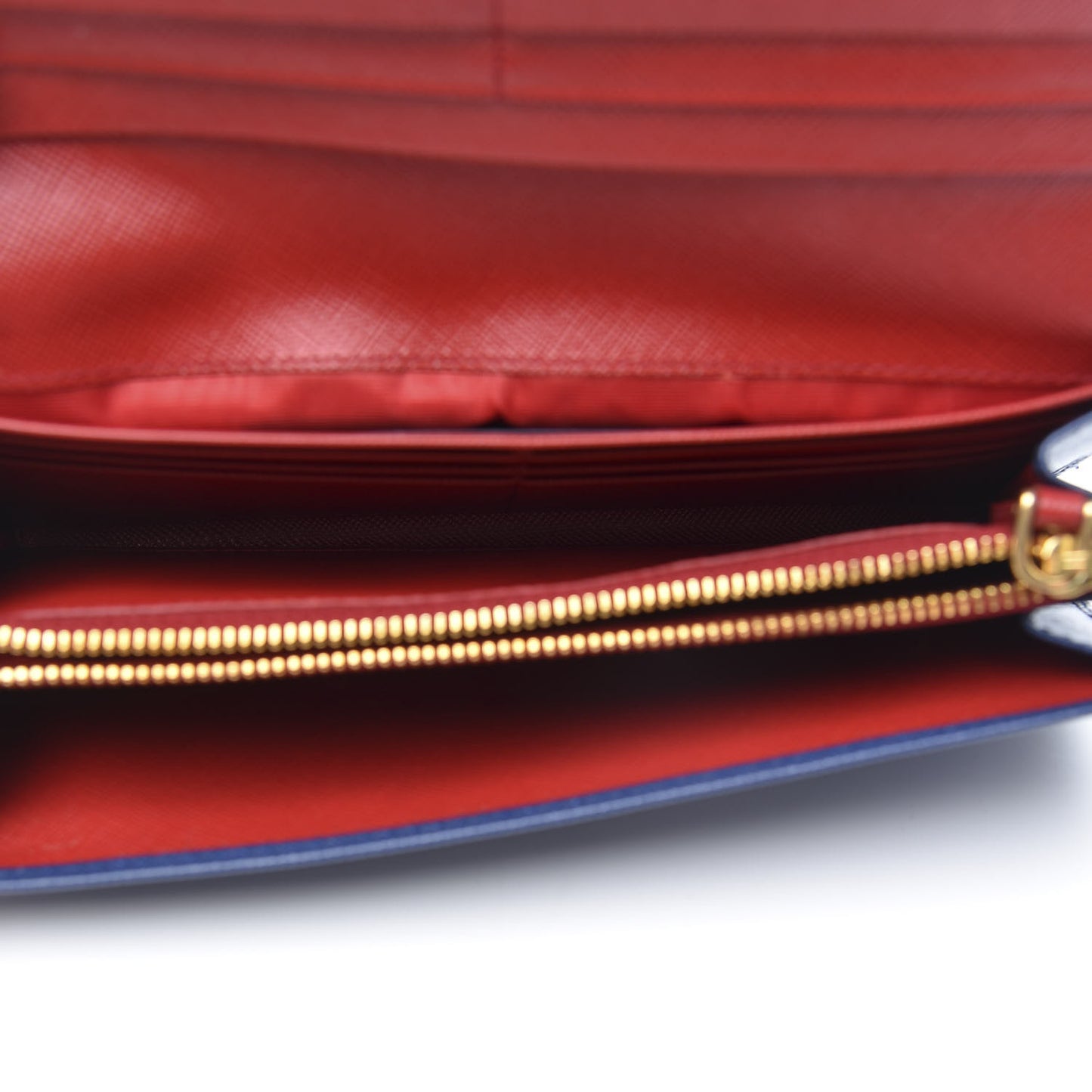 Saffiano Metal Continental Flap Wallet Bluette