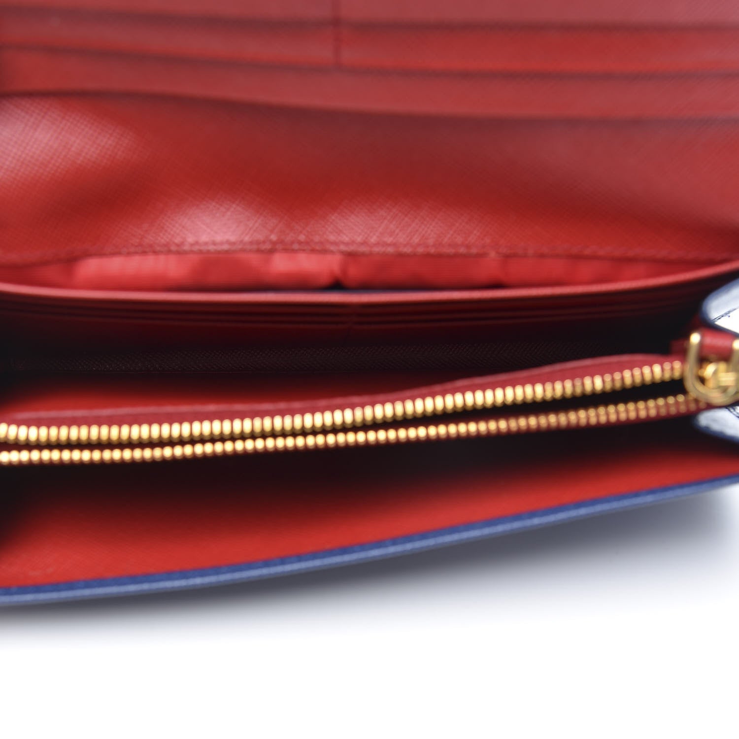 Prada Saffiano Metal Continental Flap Wallet Bluette 5 of 9