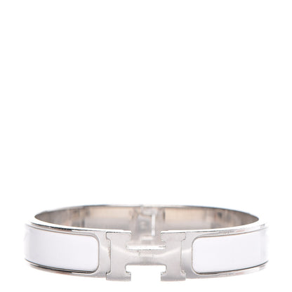 Hermes Enamel Narrow Clic Clac H Bracelet PM White 1 of 7
