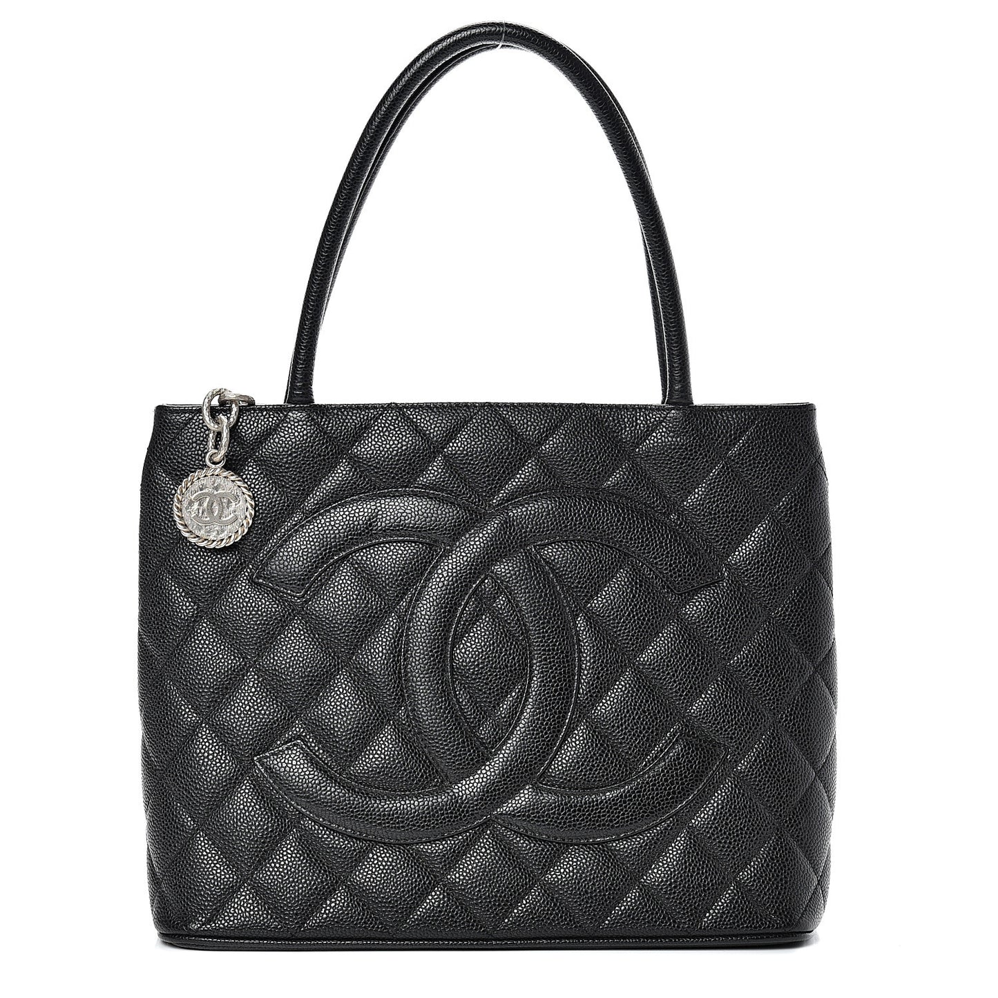 Caviar Quilted Medallion Tote Black