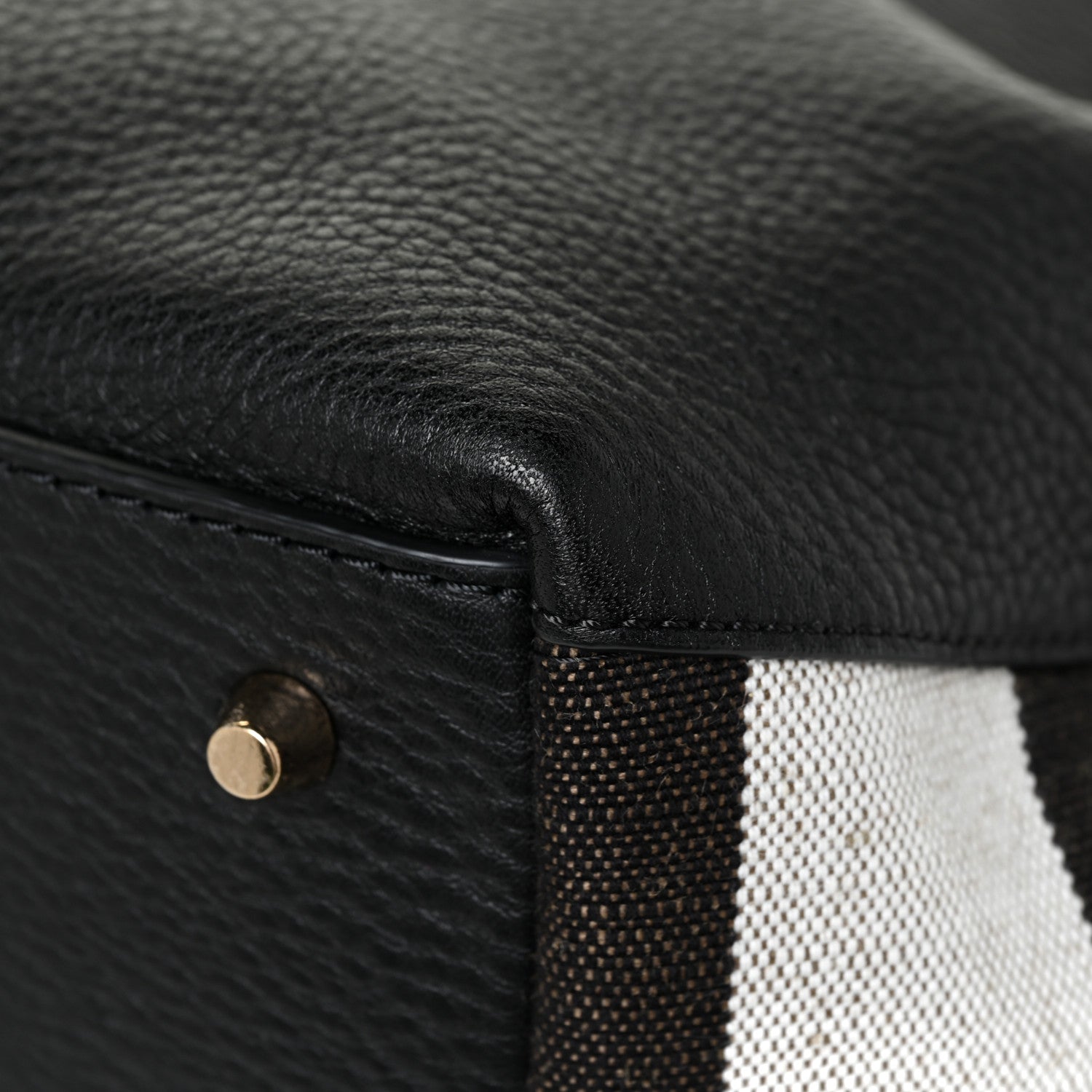 Burberry Grainy Calfskin House Check Medium Maidstone Black 12 of 13