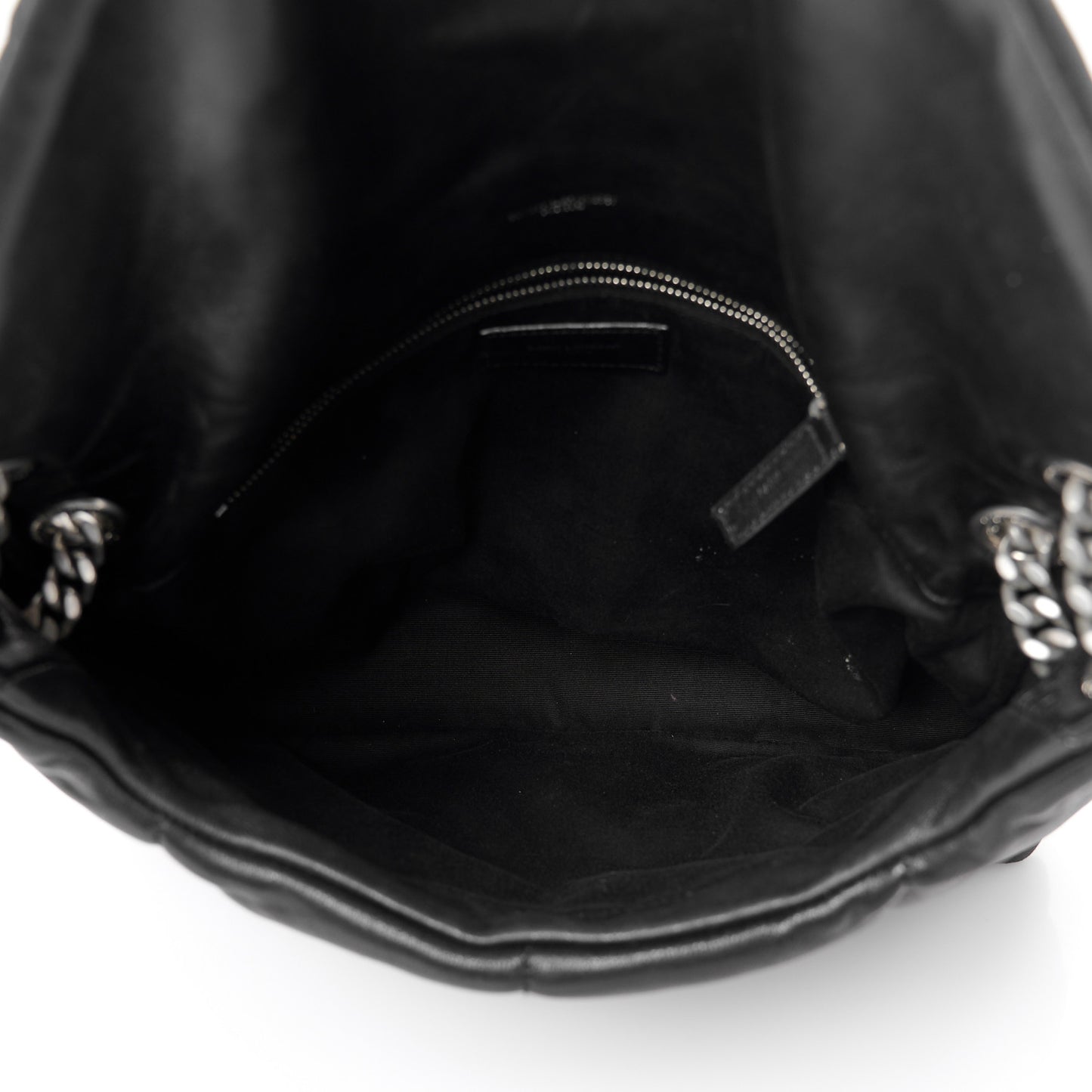Lambskin Quilted Toy Loulou Puffer Monogram Chain Satchel Black