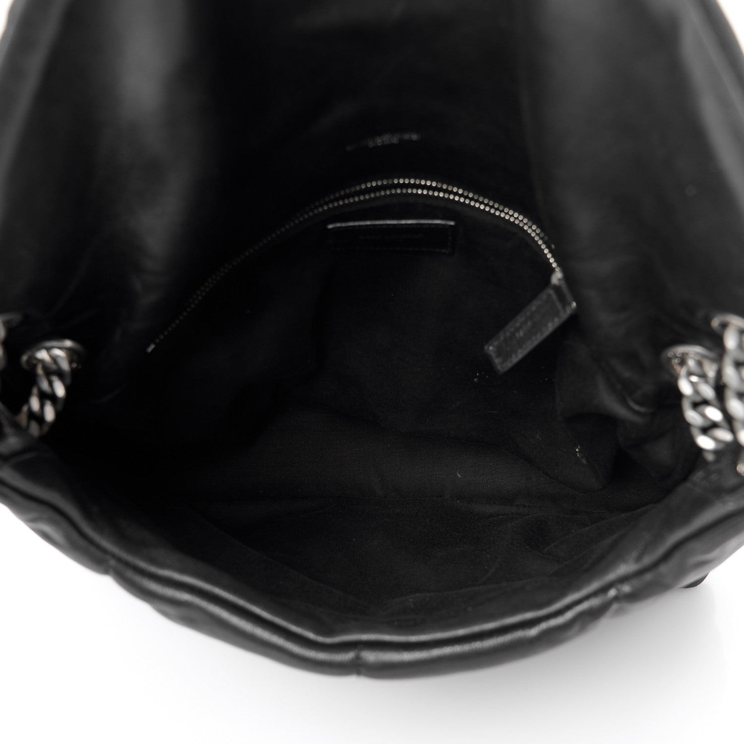 Saint Laurent Lambskin Quilted Toy Loulou Puffer Monogram Chain Satchel Black 5 of 11