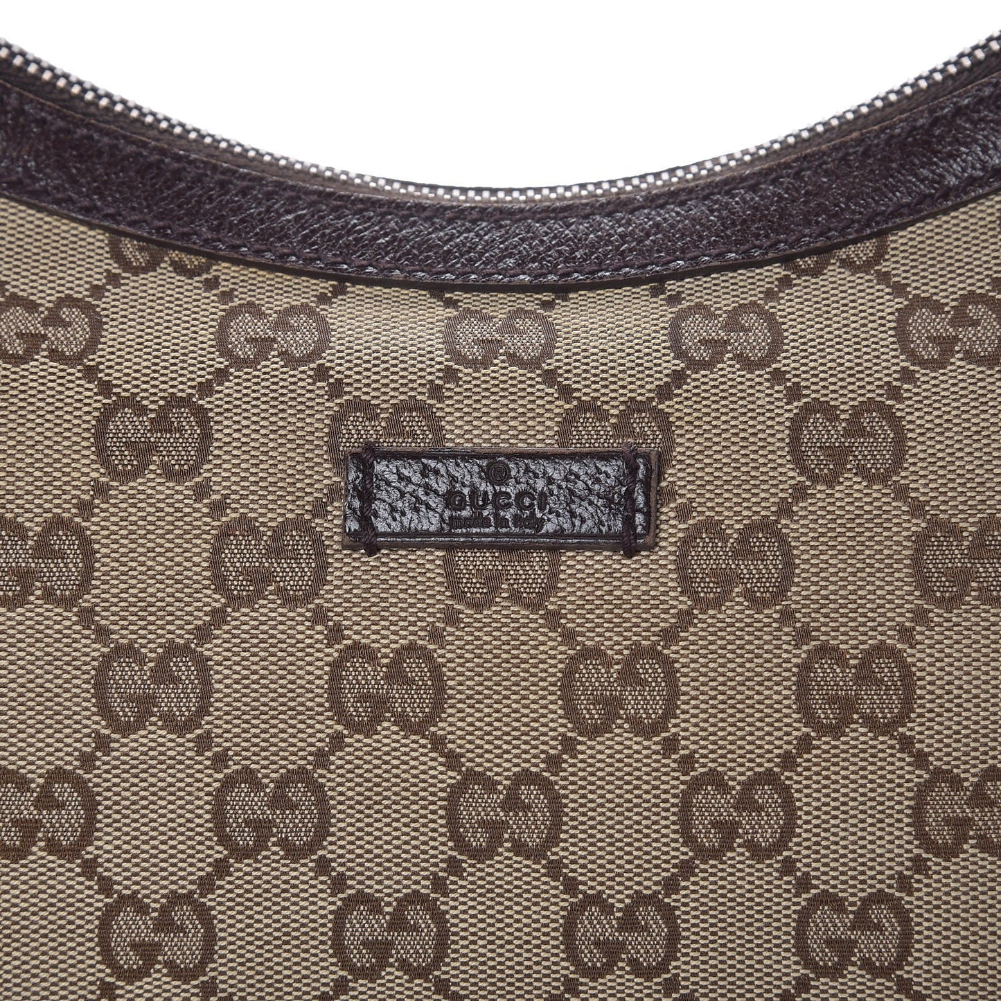 Monogram Web Medium Half Moon Hobo Dark Brown