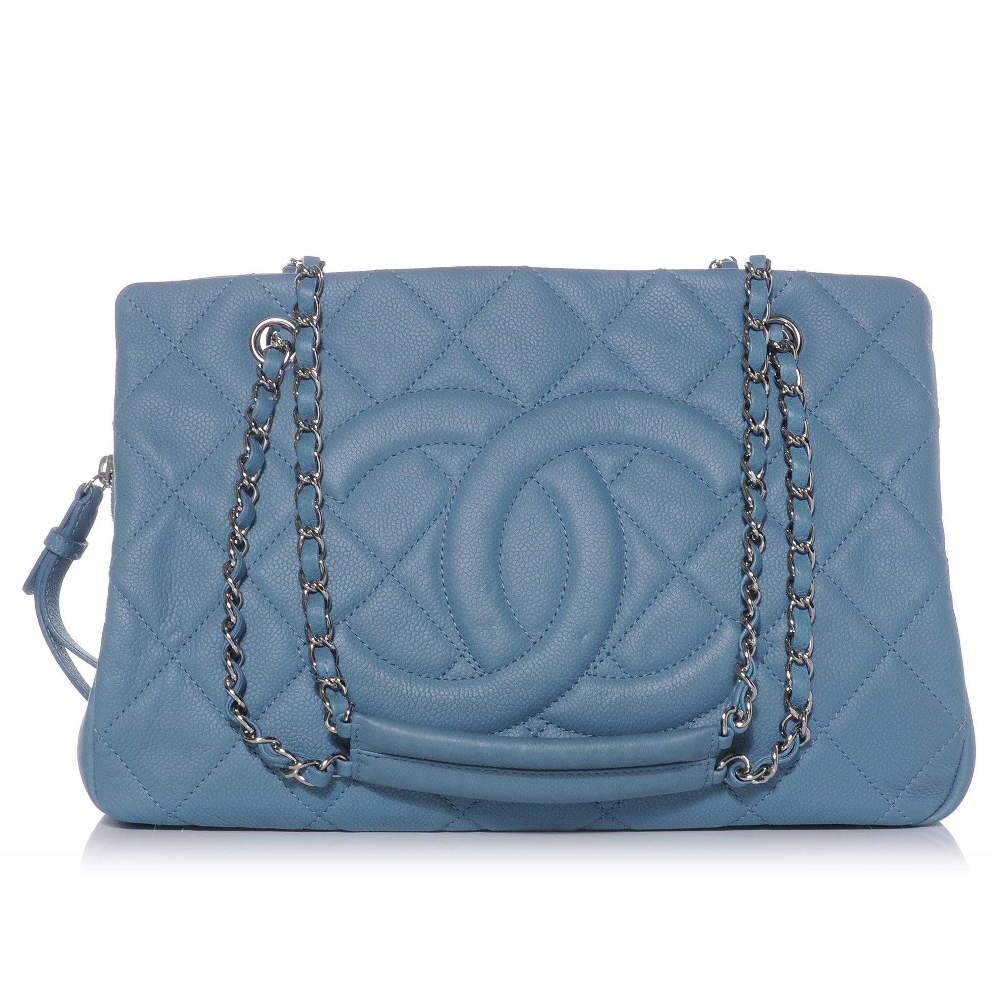 Chanel Caviar Timeless CC Shopping Tote Blue 1 of 9