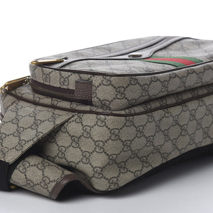 Gucci Soft GG Supreme Monogram Textured Dollar Calfskin Web Ophidia Pouch Pocket Belt Bag 95 38 Beige Ebony New Acero Black 8 of 9