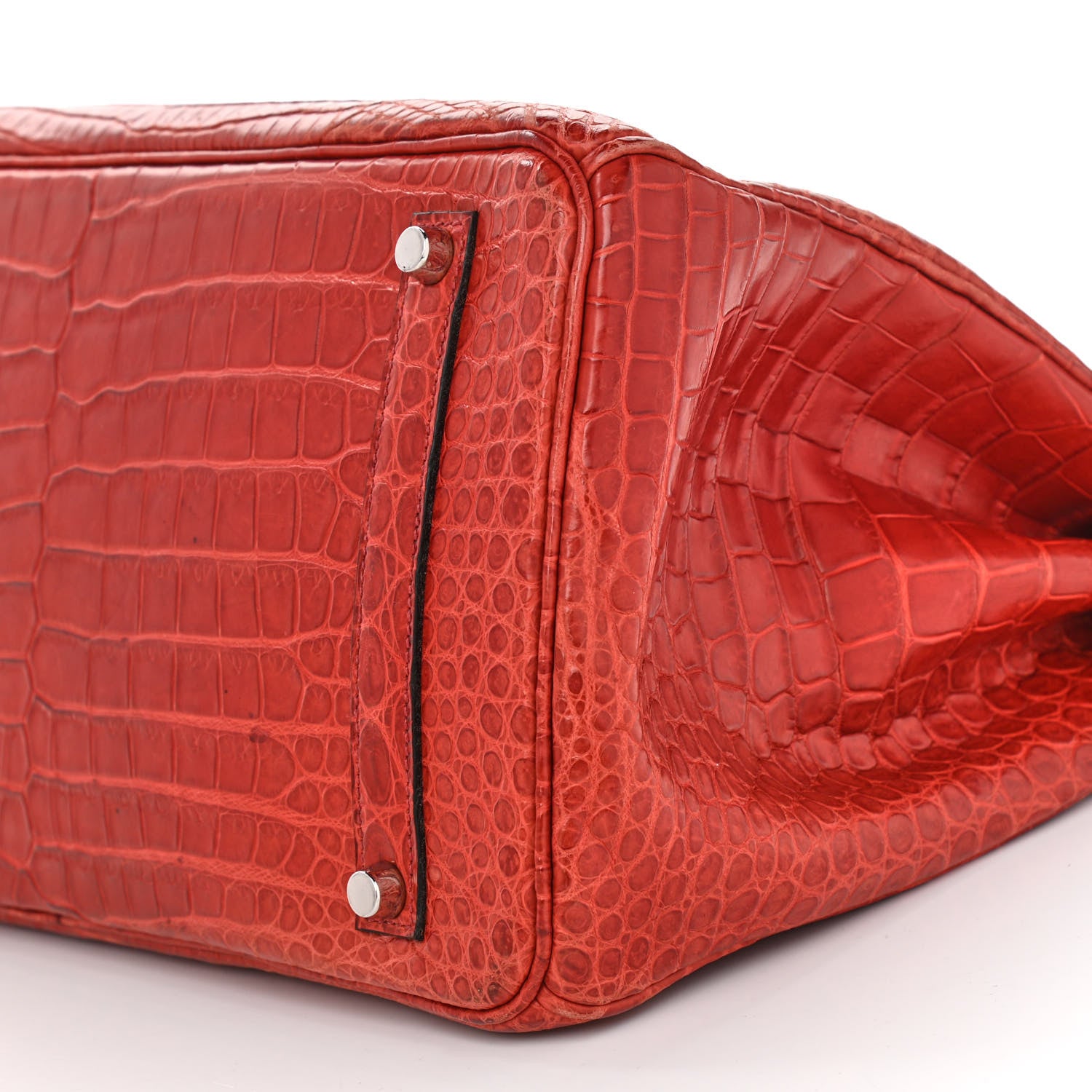 Hermes Matte Porosus Crocodile Birkin 30 Rouge H 10 of 17