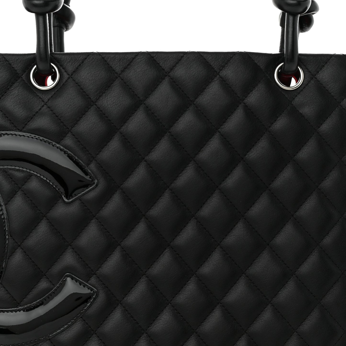 Calfskin Quilted Large Cambon Tote Black