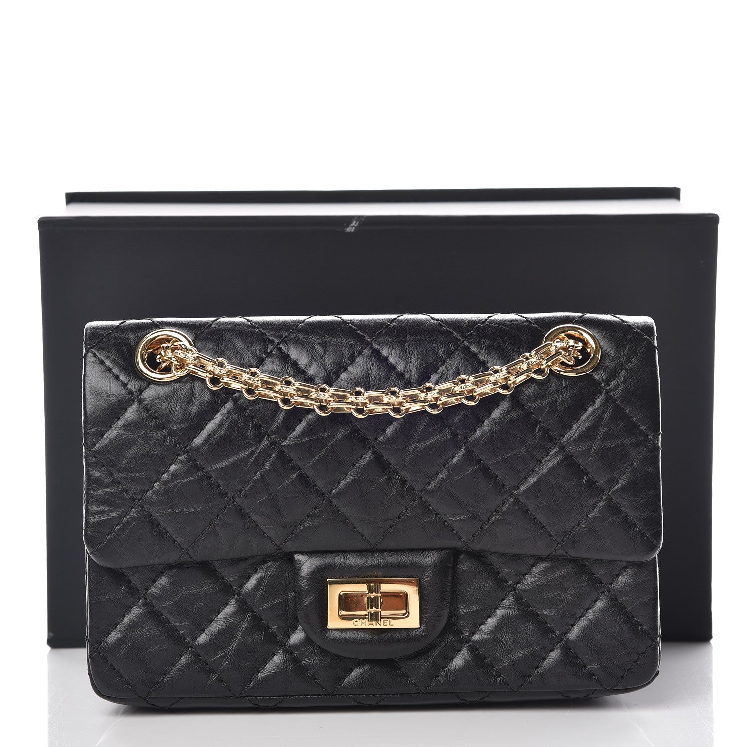 Chanel Aged Calfskin Quilted 2.55 Reissue Mini Flap Black 11 of 11