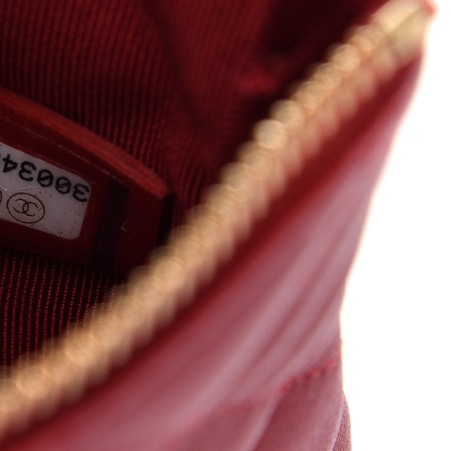 Lambskin Quilted Small Cosmetic Case Red