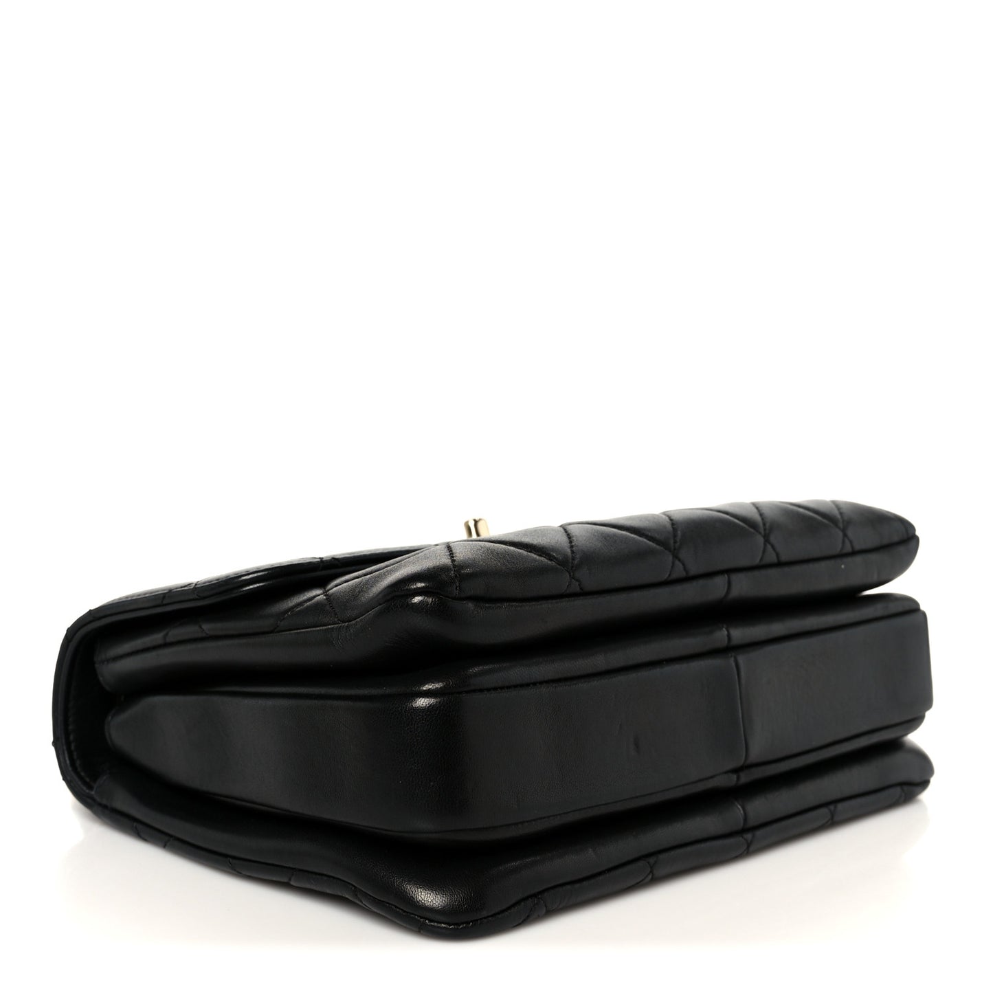 Lambskin Quilted Small Trendy CC Dual Handle Flap Bag Black