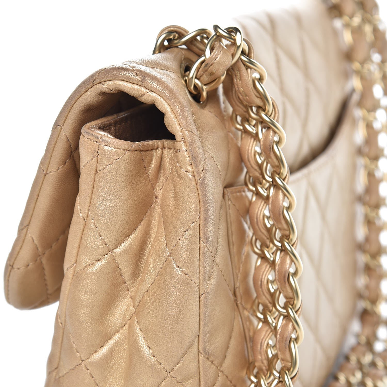 Chanel Metallic Lambskin Quilted Medium Precious Jewel Single Flap Gold 12 of 17