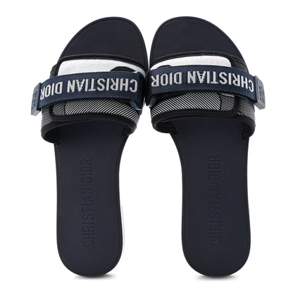 Christian Dior Technical Stretch Fabric Camouflage Dio(r)evolution Slide Sandals 38 Deep Blue 2 of 9
