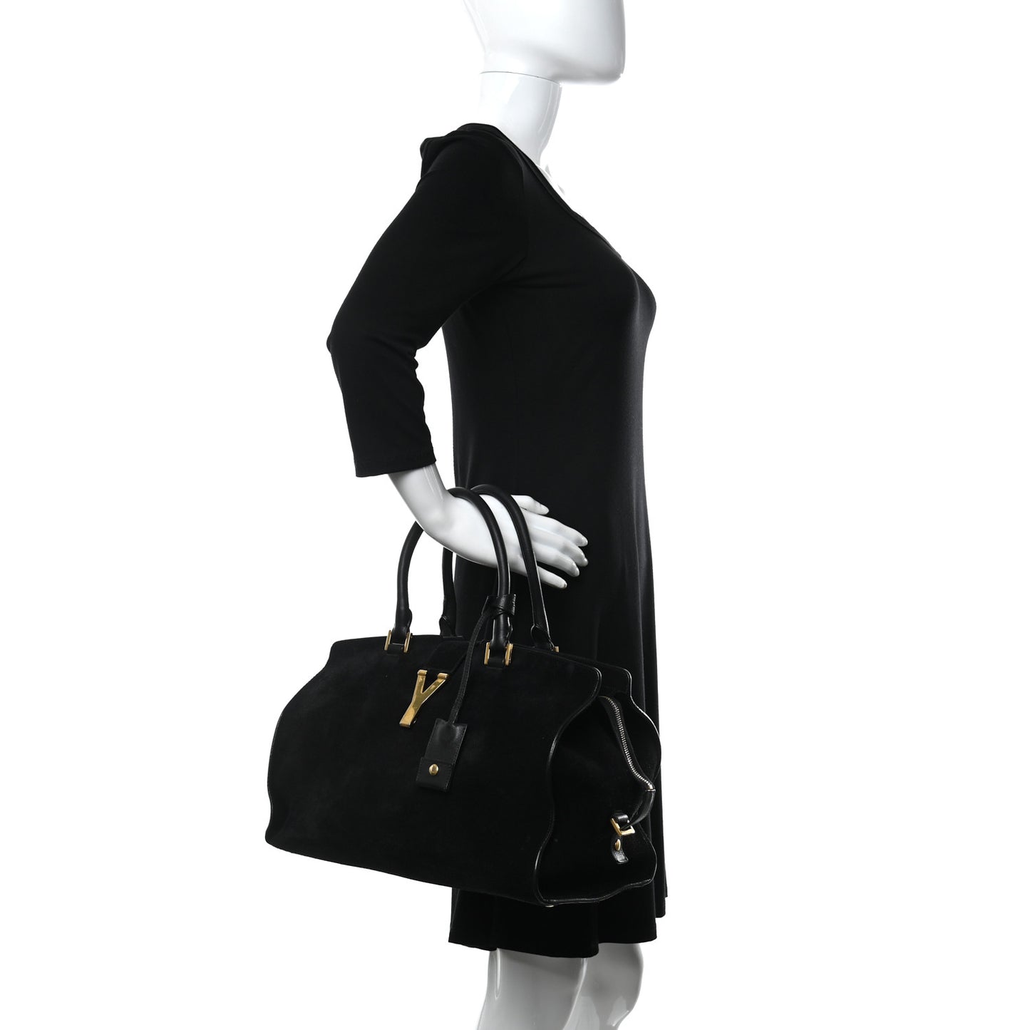 Suede Small Classic Y Cabas Black