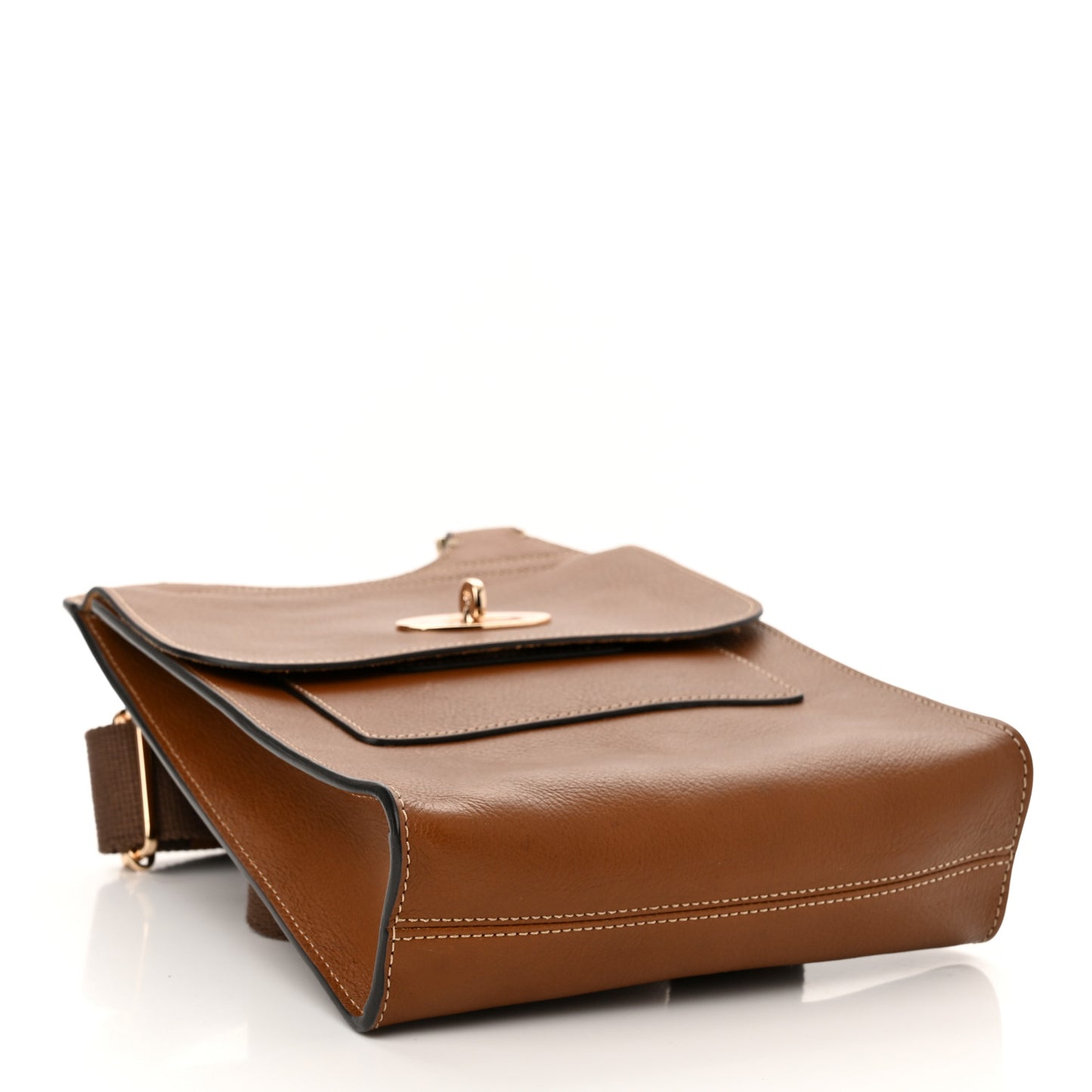 Natural Grain Calfskin Antony Messenger Crossbody Oak