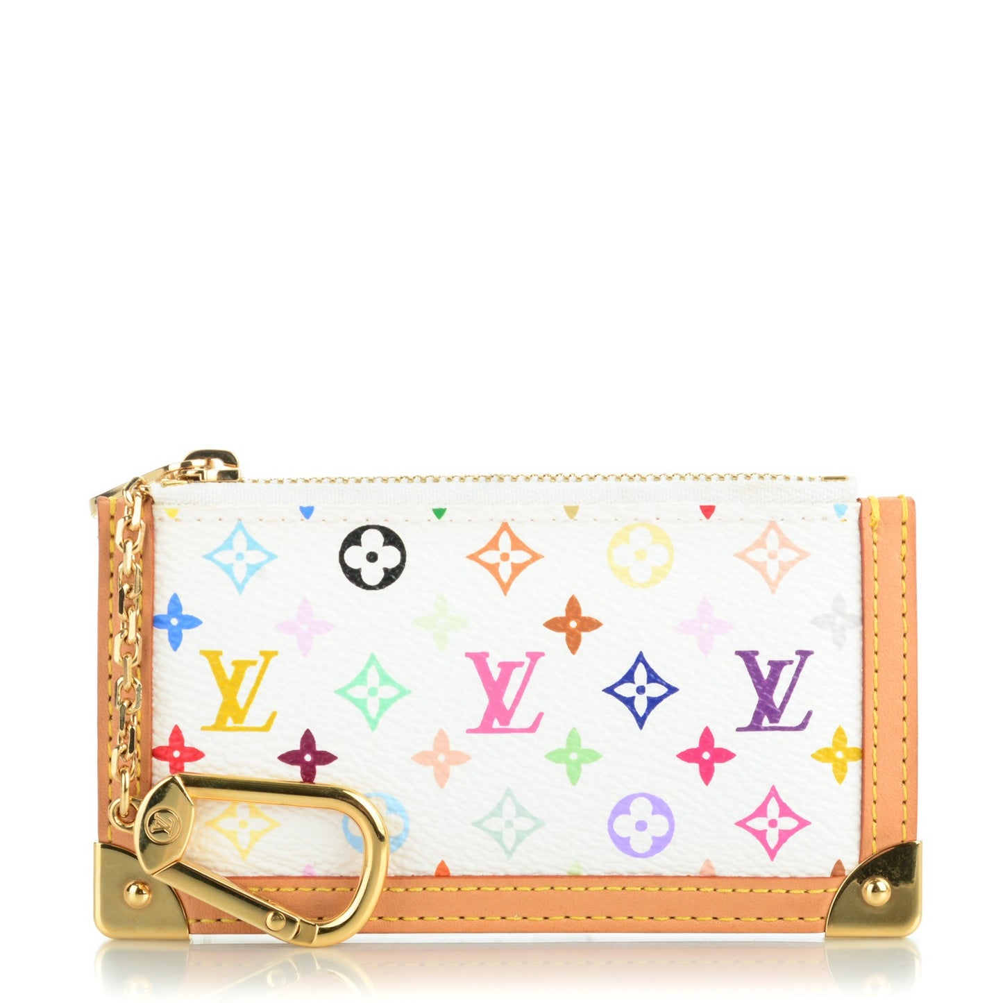 Monogram Multicolor Key Pouch White