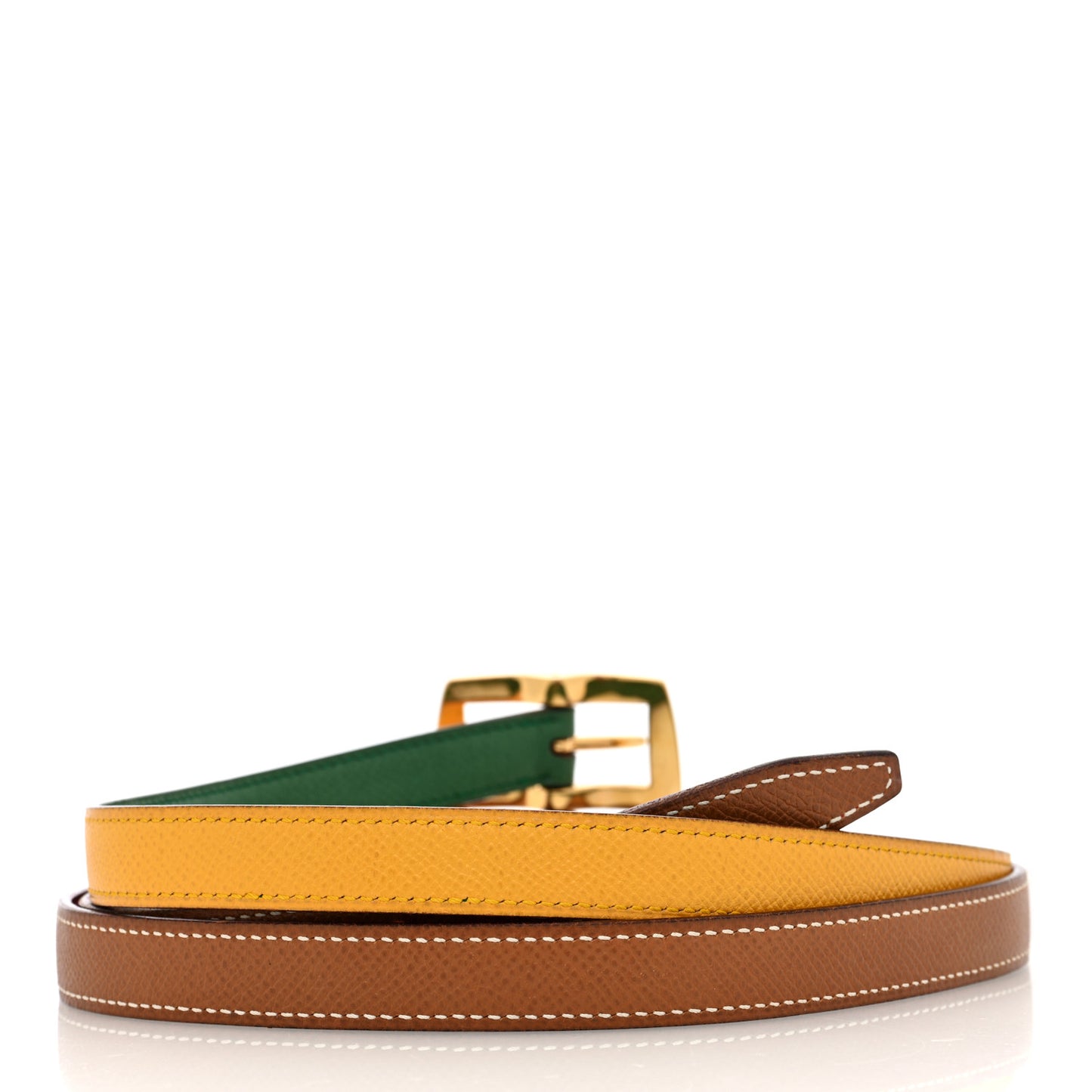 Epsom Double Strap Reversible Belt 80 32 Green Red Gold Yellow