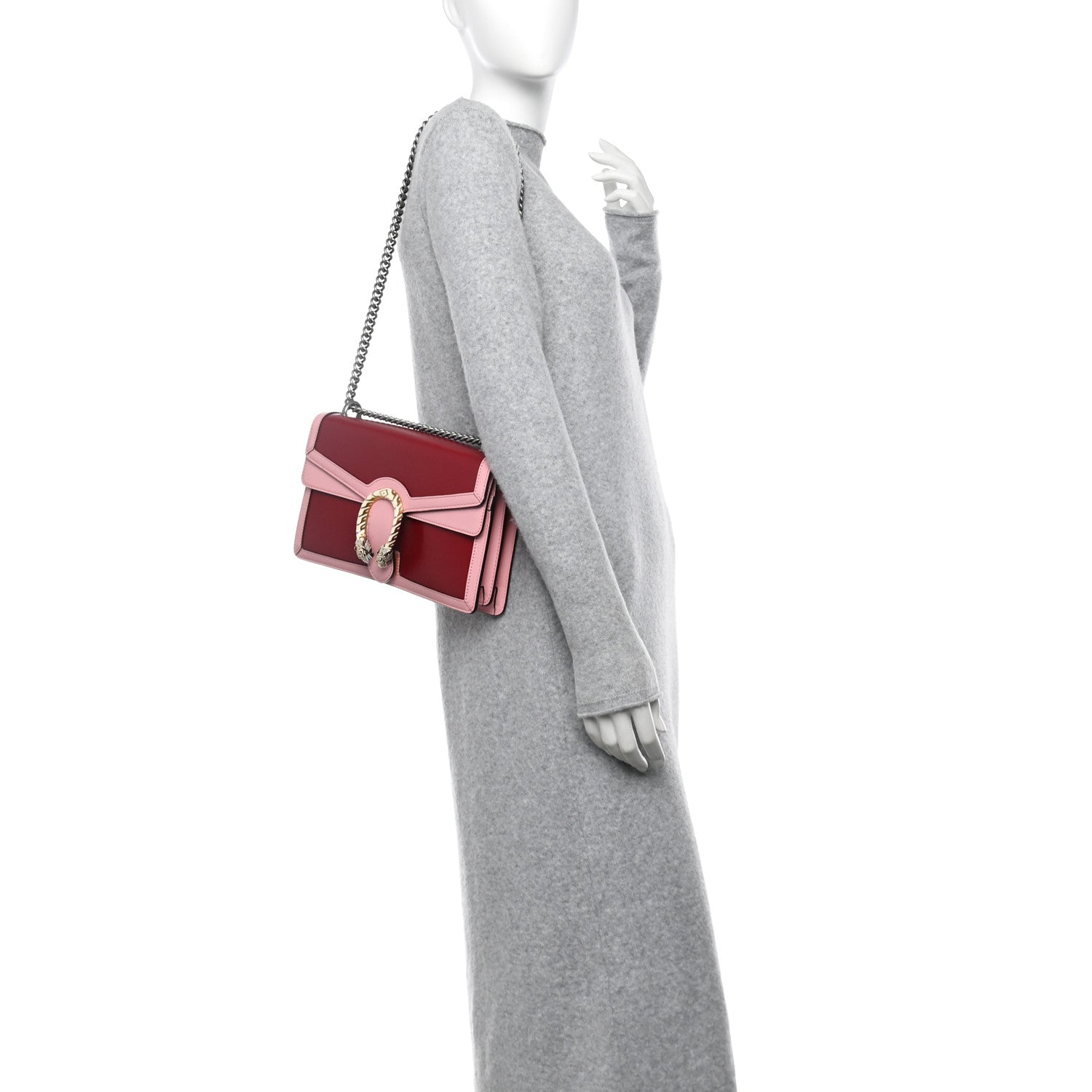 Gucci Azalea Calfskin Enamel Small Dionysus Shoulder Bag New Cherry Red Wild Rose Off White 2 of 11