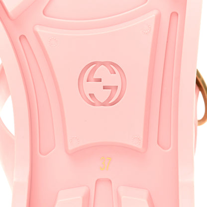 Gucci Rubber Crystal Womens Buckle Strap Sandal 37 Perfect Pink 7 of 12