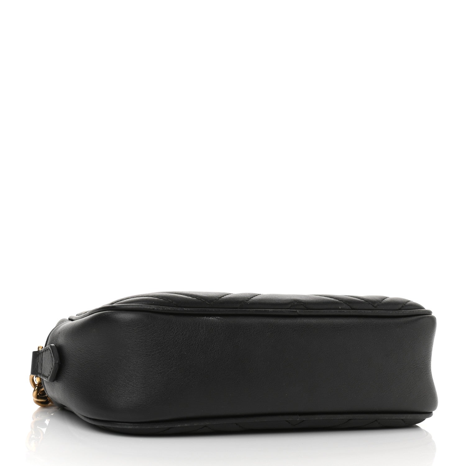 Gucci Calfskin Matelasse Small GG Marmont Chain Shoulder Bag Black 4 of 9