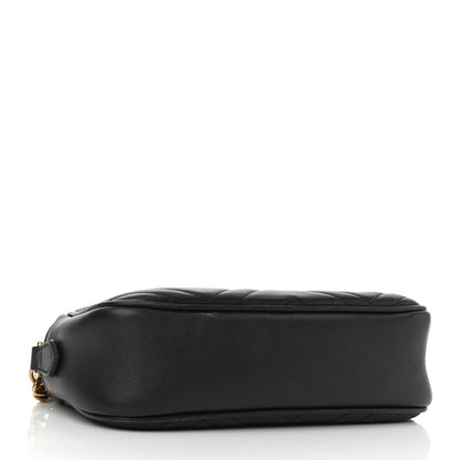 Gucci Calfskin Matelasse Small GG Marmont Chain Shoulder Bag Black 4 of 9