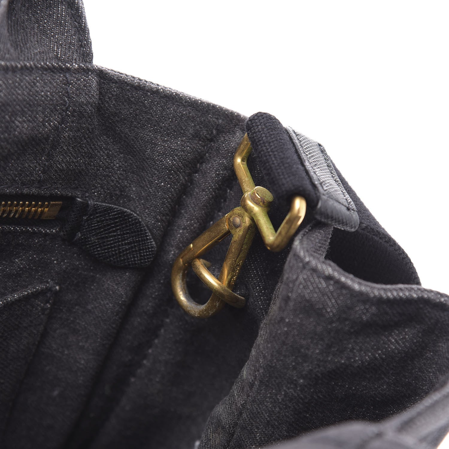 Prada Denim Robot Tote Bag Black 9 of 13